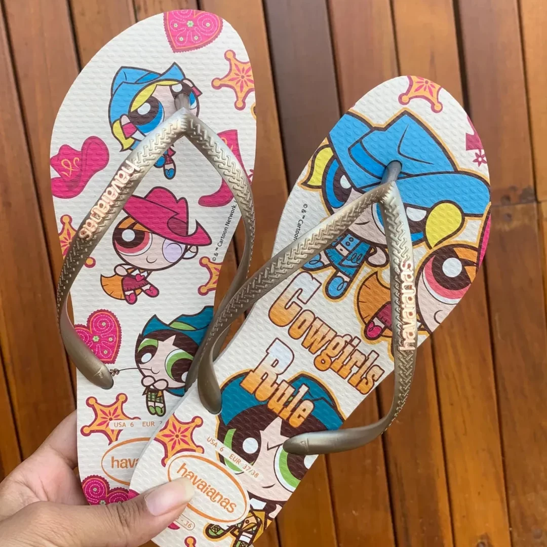 Плоские шлепанцы Havaianas DC Warner коллаборация Wonder Woman Havana, непоскользящие летние тапочки для защиты пальцев