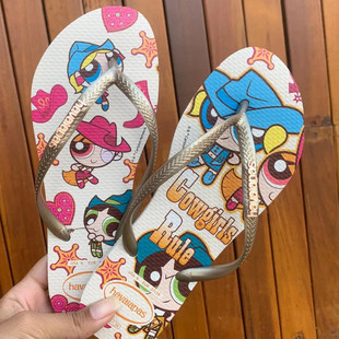 Плоские шлепанцы Havaianas DC Warner коллаборация Wonder Woman Havana, непоскользящие летние тапочки для защиты пальцев