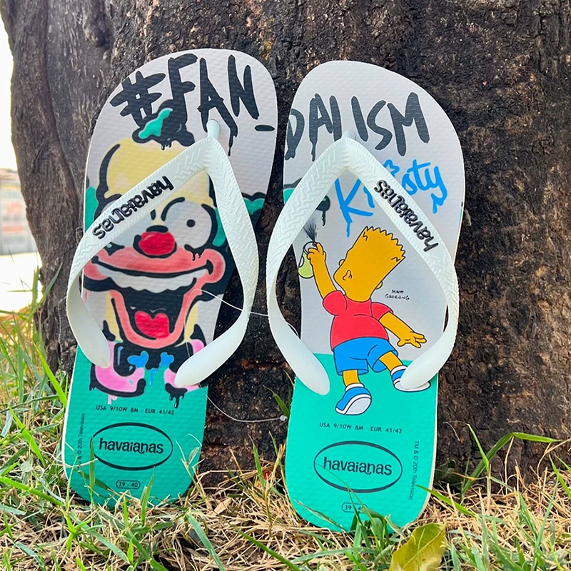 Havana Havaianas новые бразильские шлепанцы Simpson нескользящие пляжные сланцы с плоской подошвой