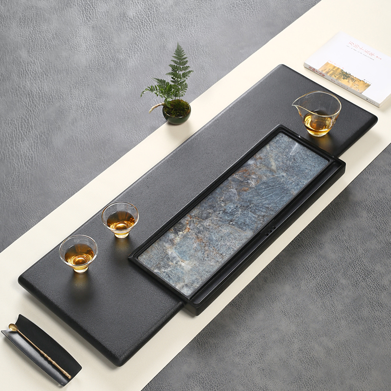 Natural Urgin Stone Tea Tray Modern Light Lavish Minimalist Rock Board Tea Table Stone Office Day Style Drainage Tea Sea Tray-Taobao