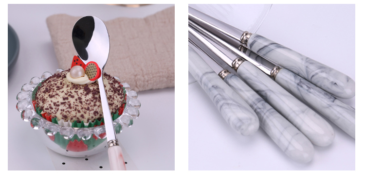 Mạng rung đỏ Bắc Âu in cẩm thạch cà phê thìa muỗng muỗng thực phẩm cao cấp an toàn muỗng không độc hại - Cà phê ly uống cà phê