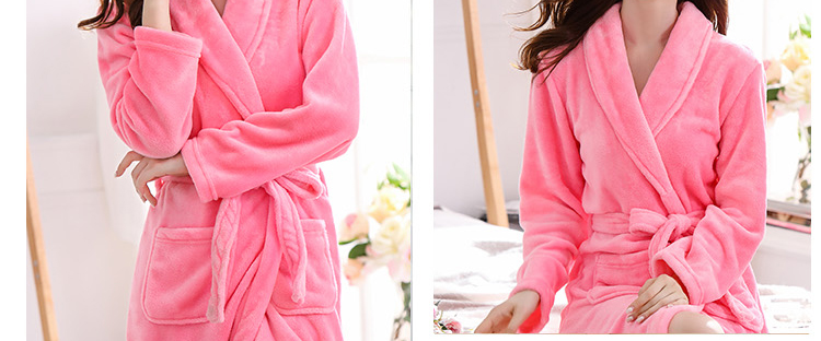 Dày flannel áo choàng tắm nữ kích thước lớn áo dài sexy nightdress san hô fleece đồ ngủ nam giới và phụ nữ mùa thu và mùa đông áo choàng tắm