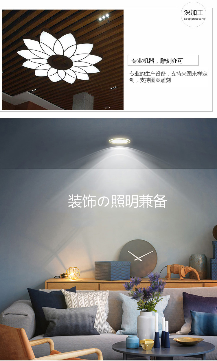 pc扩散板磨砂亚克力灯光片led吊顶乳白半透明遮光均匀散光板详情6