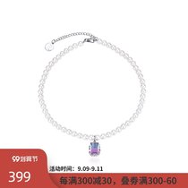PLUTOLEE x Ester Hsu gradient gem pendant pearl necklace female summer niche 2021 New Tide
