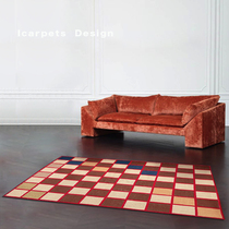 House Yen Icarpets Art retro Plaid Carpet Living room Abstract Bedroom bedside blanket beds Lower ground floor
