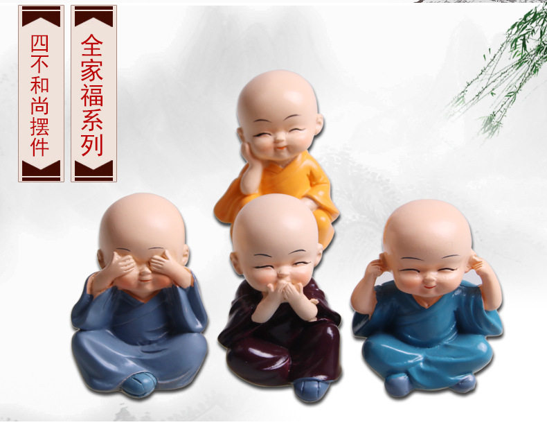 Shake head ornaments car four not small monk car supplies creative cute cartoon car interior decorations home ornaments