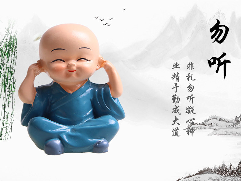 Shake head ornaments car four not small monk car supplies creative cute cartoon car interior decorations home ornaments