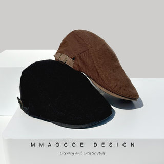 Forward Cap for Women 2025 New Style British Retro Versatile Artist Hat Artistic Black Newsboy Cap That Makes the Face Look Smaller