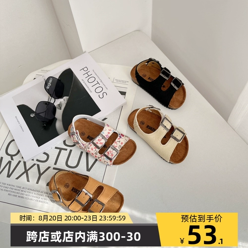 Удобная обувь, сандалии на липучке, пляжная пляжная обувь подходит для мужчин и женщин, семейный стиль, в корейском стиле