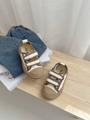 Детские тканевые сандалии, повседневная обувь подходит для мужчин и женщин на липучке, в корейском стиле