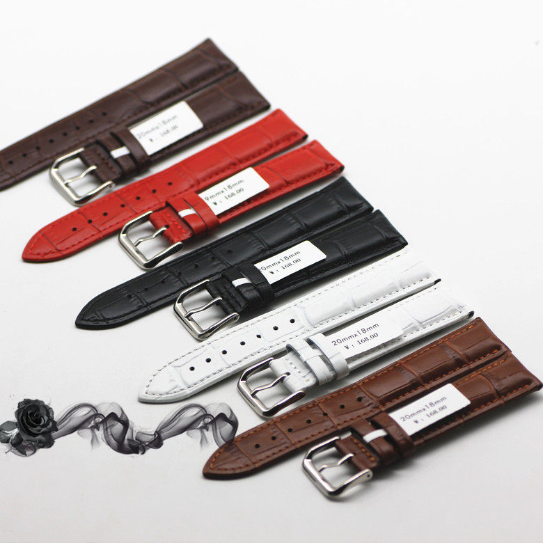Crocodile Bamboo Flower Cowhide Watch Belt Bamboo Thick Thick Thick Thread Belt Belt Watch Accessories Watch Generation