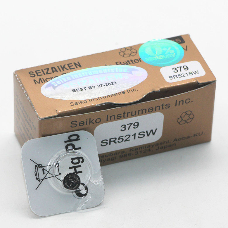 Japan imported SEIZAIKEN seiko single granular button sodium battery 379 sr521sw watch electronics