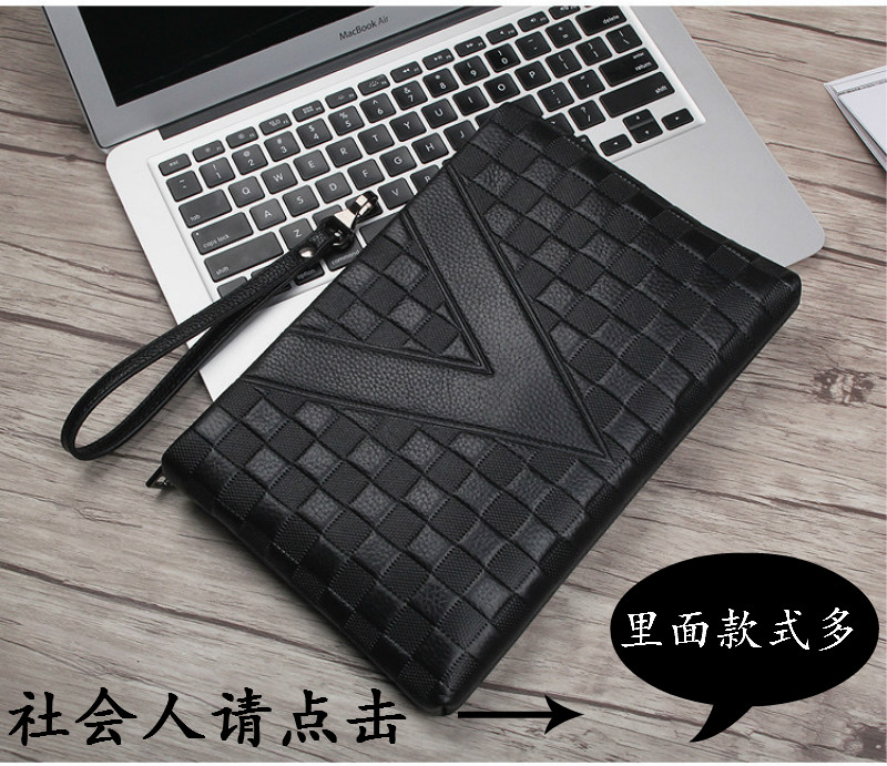 Kuaishou Internet celebrity with the same style of men's hand grasping spiritual social guy bag envelope wallet multi-card position holding clip men's trend