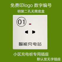Ming-mounted two-hole two-hole socket with indicator light socket
