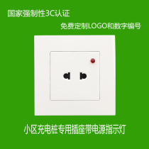 Two-hole two-hole socket with power indicator light Community charging pile electric vehicle charging socket