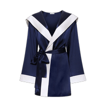 DARE ONE silk pajamas LE SPORT mulberry silk contrasting color sexy nightgown bathrobe dressing gown