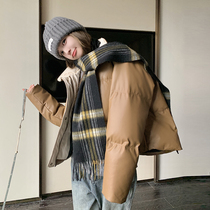 High-end PU leather small down jacket for women 2024 winter new fashion short stand-up collar jacket