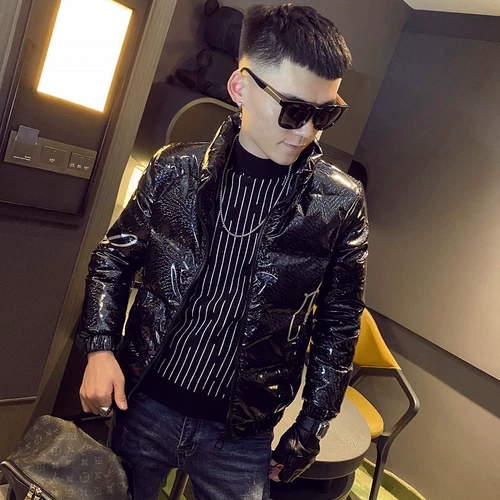 Пуховик, короткая мужская трендовая легкая и тонкая куртка с пухом, 2020 года, увеличенная толщина