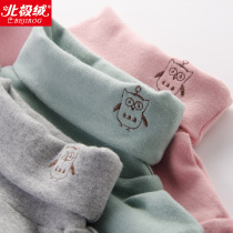 Spring and autumn girls  semi-high collar base shirt 2021 new autumn childrens pure cotton long-sleeved female baby T-shirt top