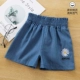 Cô gái quần short denim mùa hè mỏng trẻ em mặc ngoài phong cách hoang dã nước ngoài lớn trinh nữ bé năm điểm quần mùa hè cô gái - Quần jean