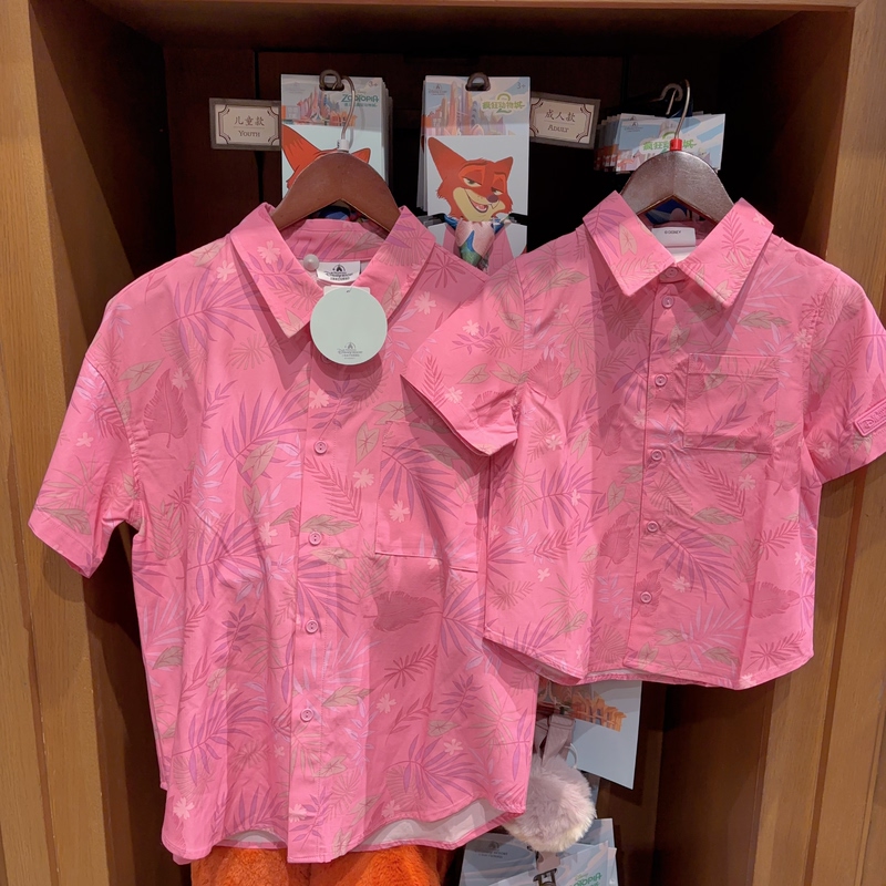 Shanghai Disney Domestic Agent Zootopia 2 Judy Fox Pink Short-Sleeve Shirt for Adults and Children