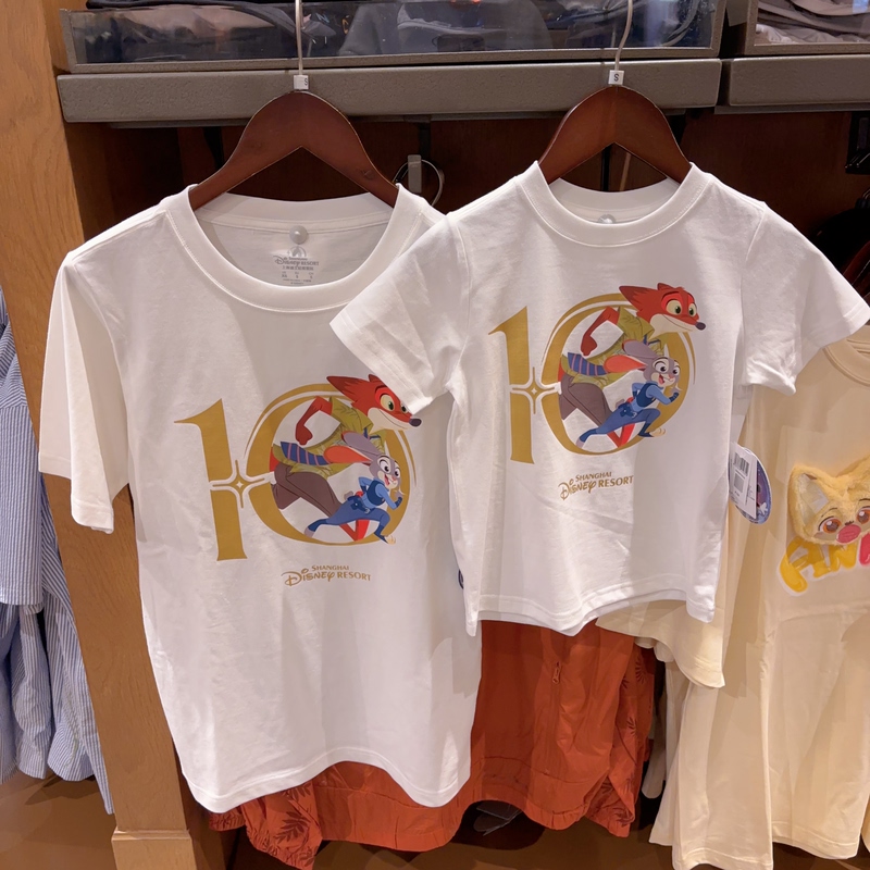 Shanghai Disney Domestic Edition 10Th Anniversary Celebration Zootopia Judy Nick Short Sleeve T-Shirt