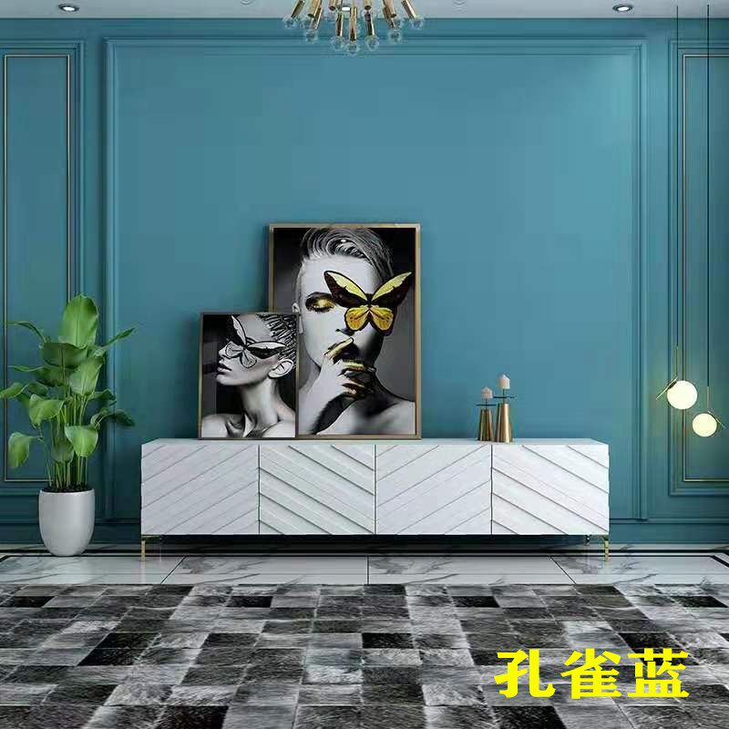 Peacock blue inner wall latex paint blue environmental protection purifier home wall color color color paint
