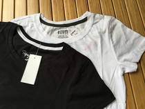 Self-stay original single 100 hitch black white base Body Stretch Slim Cotton Round Collar Short Sleeve T-shirt Woman T Beat bottom jacket