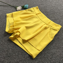 Porridge one paved with clear cabin summer original single good quality heavy snow spinning bright sweetness and high waist wide foot shorts skirt pants women