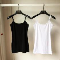 Play bottom good helper 100 hitch base stretch cotton sashimi with long and female hanging band shirt in black and white pure color