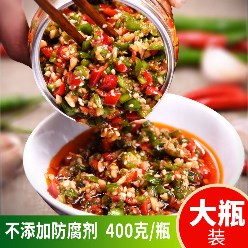 Chili sauce Sichuan garlic minced pepper chili sauce homemade farmhouse flavor under the meal special spicy specialty bibimbap sauce 400 grams