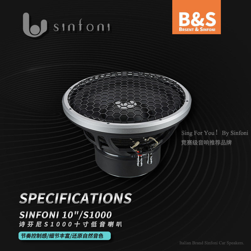 Dongguan car audio modification Sinfoni S1000 10 inch subwoofer store package installation