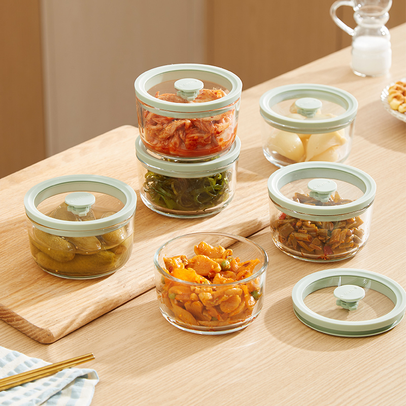 Pickle Box, Glass Preservation Box, Small Bowl, Sealed Jar, Food-Grade Kimchi Box, Special Pickled Vegetable Box, Small Lunch Box, Mini with Lid