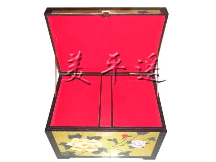 Nhà máy trực tiếp Pingyao đẩy sơn mài peony hộp lớn bàn cà phê lưu trữ hộp lưu trữ hộp quà cưới - Cái hộp thùng gỗ pallet