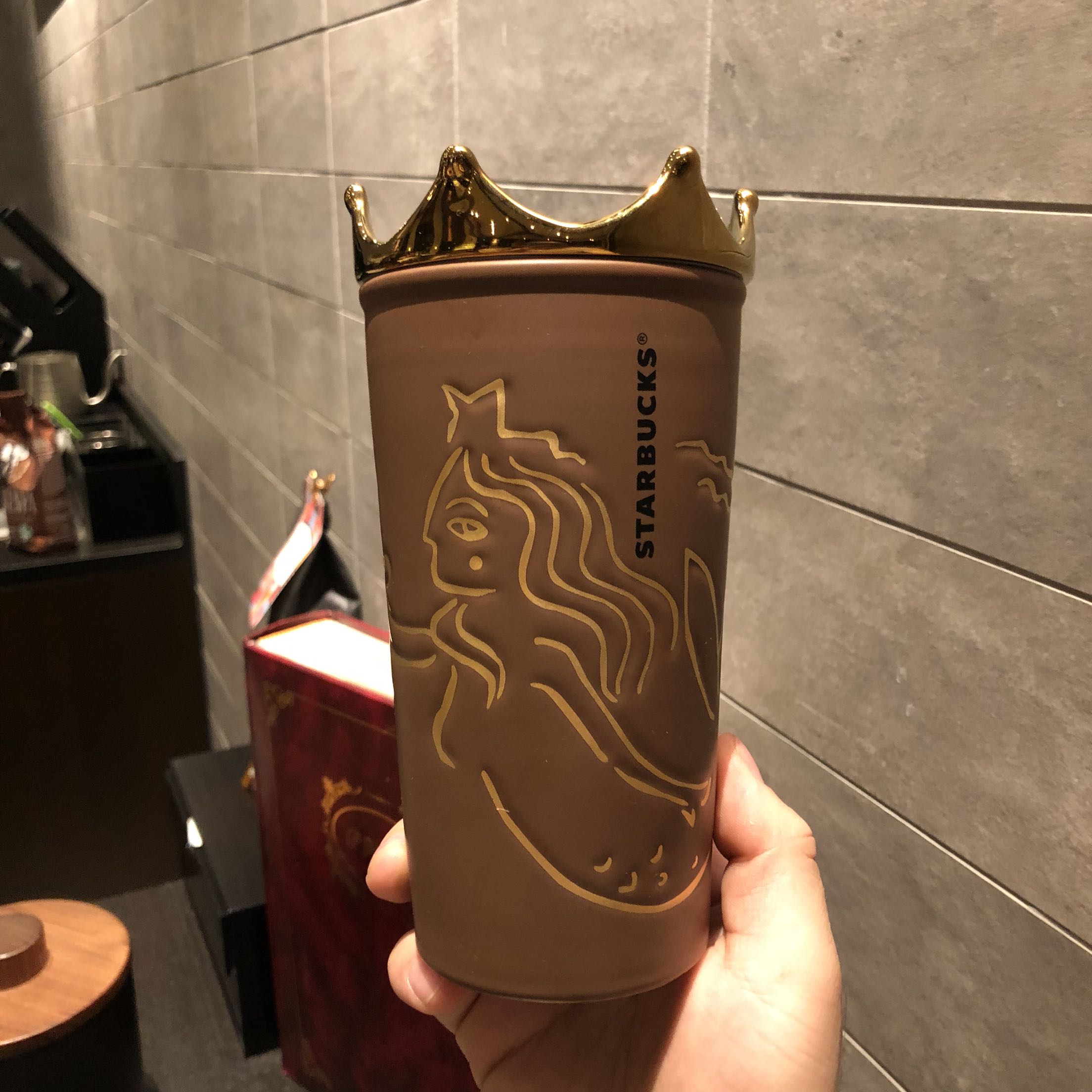 Starbucks 2018 Anniversary 355ml Rose Golden Mermaid Feed Double - layer Insulation Mark Cup Ceramic Coffee Cup