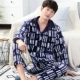 Coral nhung đồ ngủ nam phù hợp với dịch vụ nhà đồ ngủ flannel giản dị dày mềm xơ đồ bộ mặc nhà