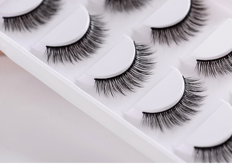3D giả lông mi tự nhiên thực tế trang điểm nude dày năm cặp cuống cứng hai mí mi giả đẹp