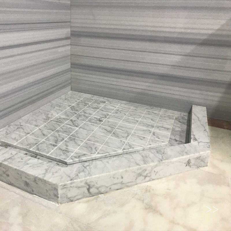 Marble waterscreen countertops are custom made of natural window sill stone artificial stone shower room anti-slip stone groove floor