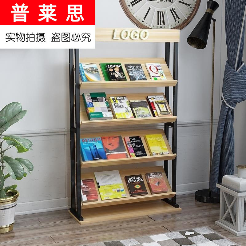 Newspaper and magazine shelves Floor-to-ceiling bookshelf shelves Office wooden floorstand bookshelf Red wine shelves Color pages Economic wine shelves
