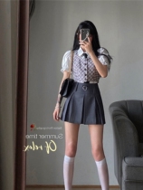 Han Style College Wind Suit Skirt Pure Desire Foam Sleeve Shirt Summer Hot Girl Macchia Bagli Dresses Half Body Dress With Three Sets