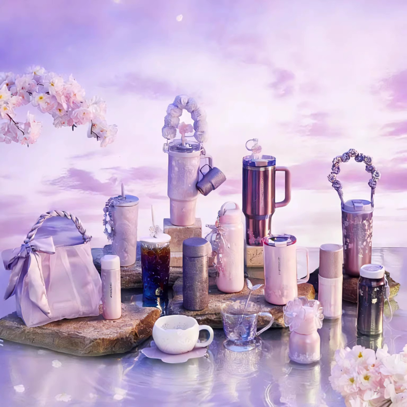 Starbucks 2026 Spring Cherry Blossom New Collection: Spring Evening Cherry Blossom, Fluttering Butterflies, Falling Petals, Pink and Purple Mug, Stainless Steel Cup Starbucks 2026 Spring Cherry Blossom New Collection: Spring Evening Cherry Blossom, Fluttering Butterflies, Falling Petals, Pink and Purple Mug, Stainless Steel Cup