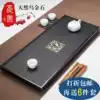 Black gold stone tea tray Large household stone tea table small drainage stone tea sea Simple black gold stone tea set tea tray