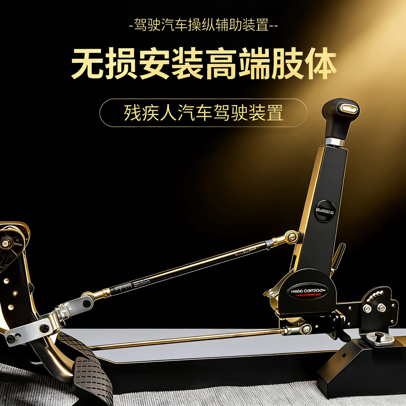Disabled Person's C5 Driver's License Car Auxiliary Manual Driving Full-Hand Control Modification Device, No Drilling Required for Installation