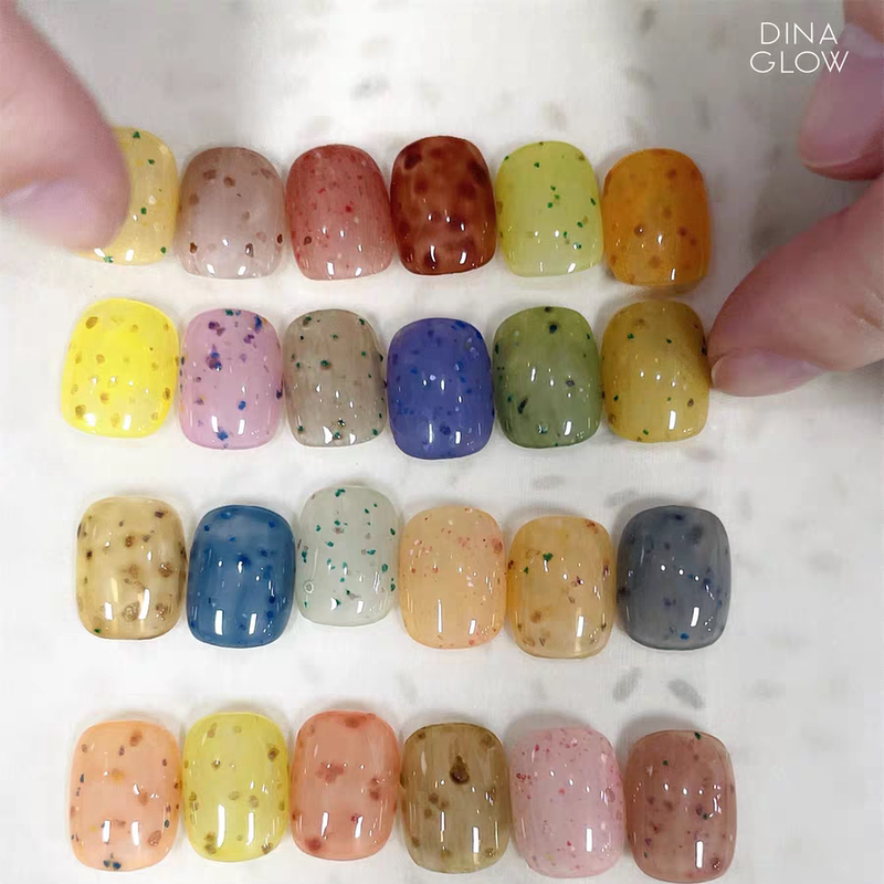 Dinaglow New Product Original 27 Colors # 419-445 Material-Based Nail Polish Gel Can Be Applied Thinly, Thickly, or Mixedly, and Can Be Layered.