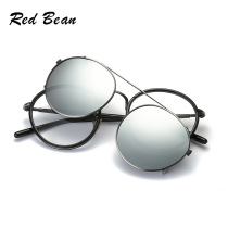 Myopia sun glasses clip holder with glasses hyperopia men and women with round frame anti-blue frame high myopia frame