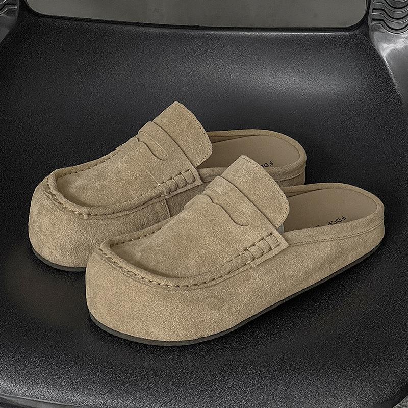 Ouhai Zhengyida Trading Co., Ltd. Thick-Soled Casual Retro Slippers for Men and Women, Slip-On Loafers, Versatile and Classic