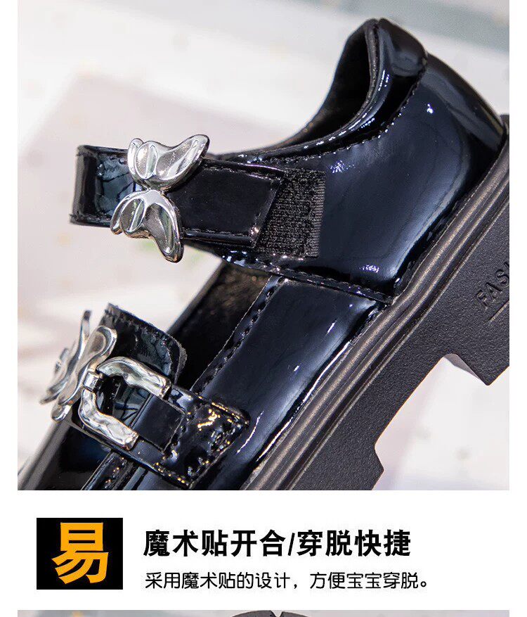 黑色小皮鞋女童学院风增高女款百搭英伦风不累脚厚底圆头2026新款 — 10