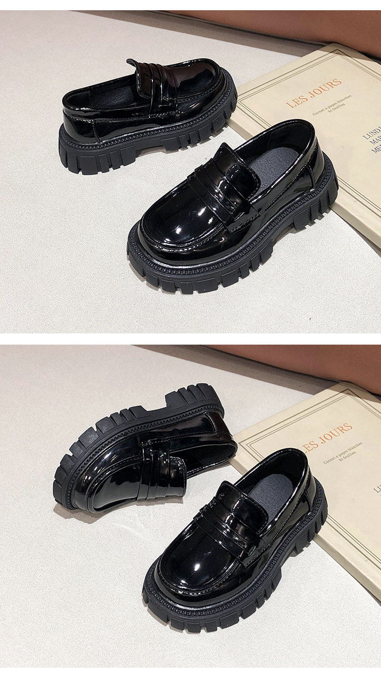 黑色小皮鞋女童学院风配裙子小黑皮鞋演出软底儿童女孩厚底增高夏 — 12