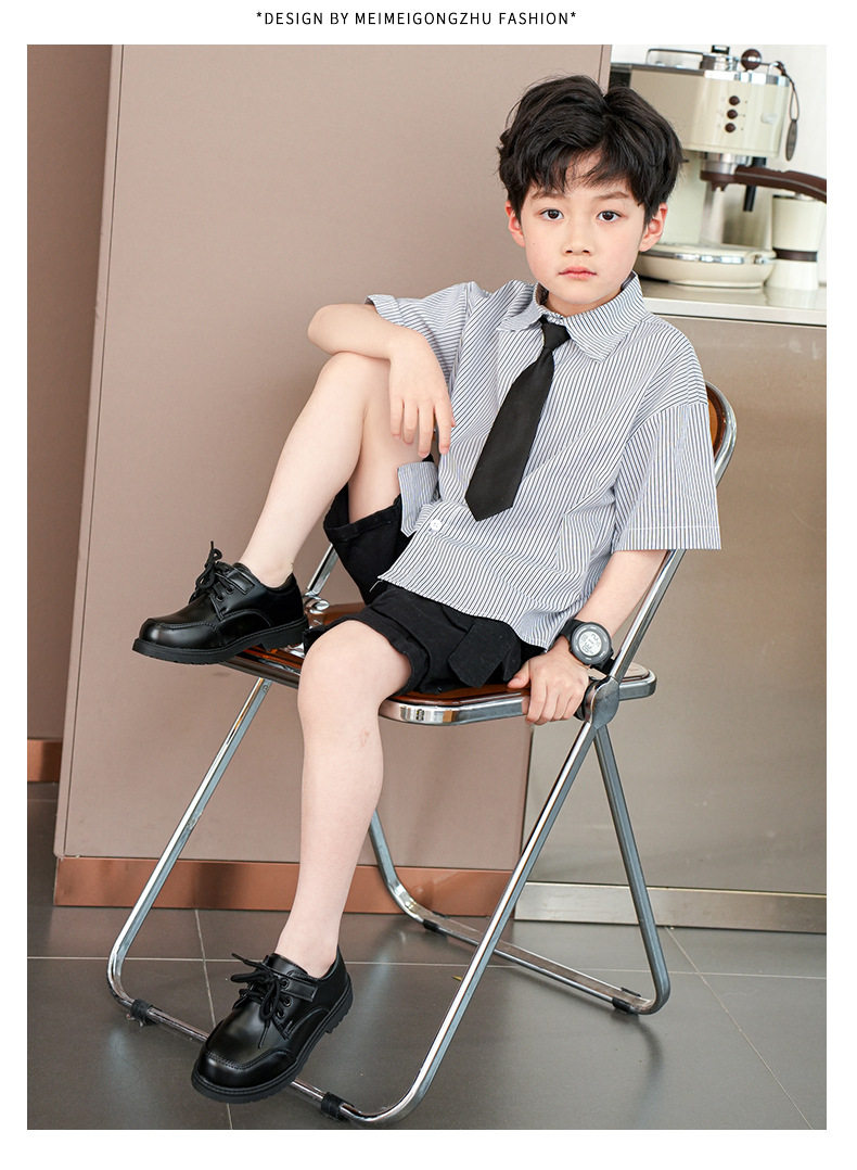 男童黑色皮鞋英伦风休闲洋气男款舒适夏季巨好看学生单鞋2026新款 — 8