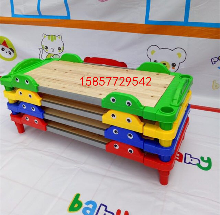 Kindergarten Special Bed Tiled Dense Board Bunk Bed bed Sleeping Tiling Tiling Through Bunk Bed Plastic Active Wood Plate Bed Laminated Bed-Taobao